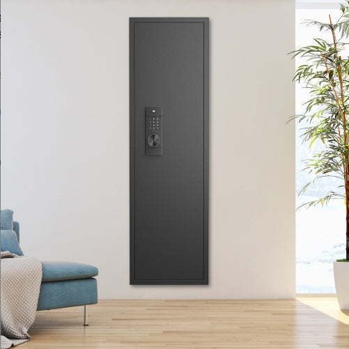 53 Passwod Touch Panel In-Wall Safe,Hidden Wall Gun Safe For Rifles With Adjustable Shelves,Assembled Storage Multifunctional Wall Safe For Firearm And Valuables